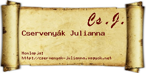 Cservenyák Julianna névjegykártya