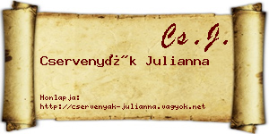 Cservenyák Julianna névjegykártya